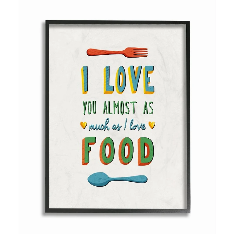 Stupell Industries I Love Food Black Framed Wall Art