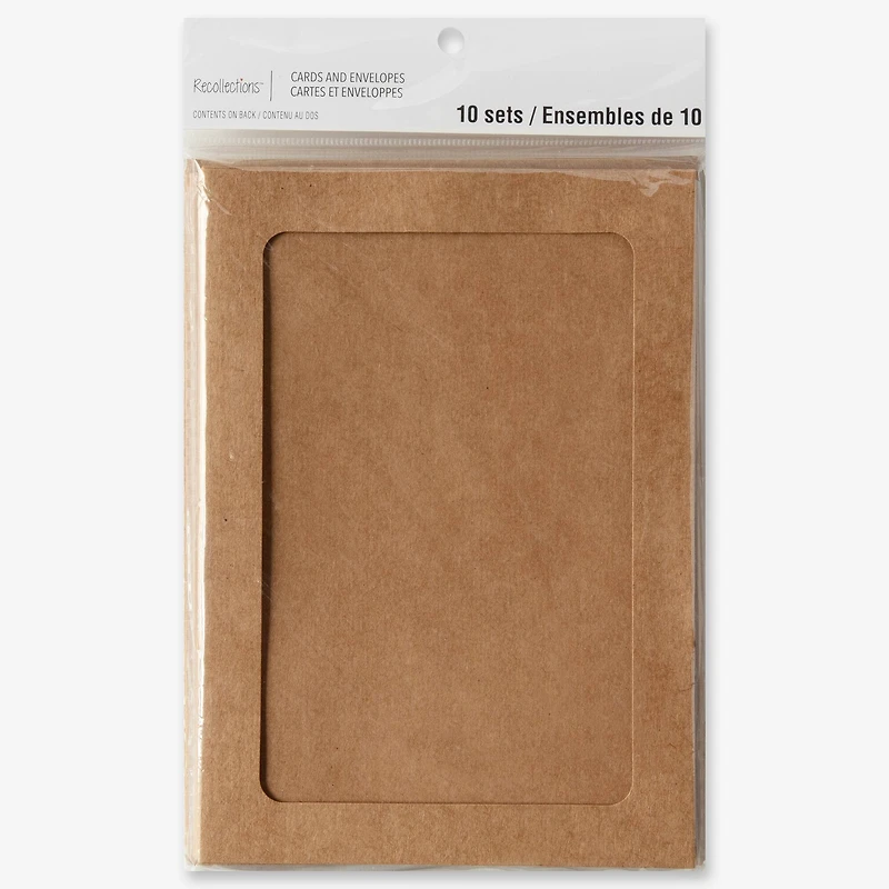 12 Packs: 10 ct. (120 total) 5" x 7" Kraft Frame Cards & Envelopes by Recollections™