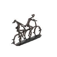 21" Brass Polystone Industrial Bicycle Sculpture