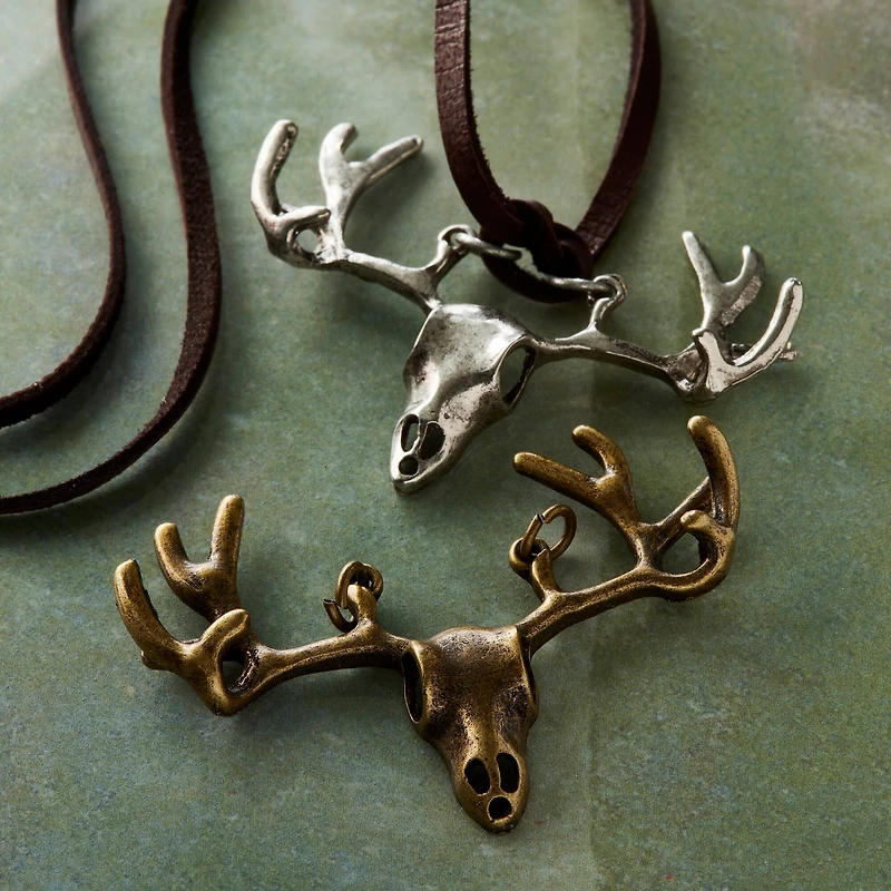 Found Objects™ Oxidized Brass & Silver Elk Charms By Bead Landing™
