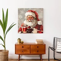 Happy Neutral Santa 24" x 24" Canvas Wall Art