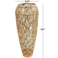25" Gold Aluminum Metal Arched Vase