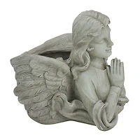 11" Gray Praying Angel Bust Outdoor Garden Statue Planter