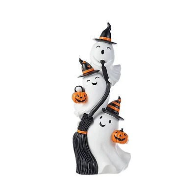 Glitzhome® 21.75"H Halloween Resin Stacked Ghost Porch Decor