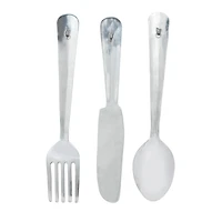 Silver Aluminum Flatware Wall Accent Set, 3ct.