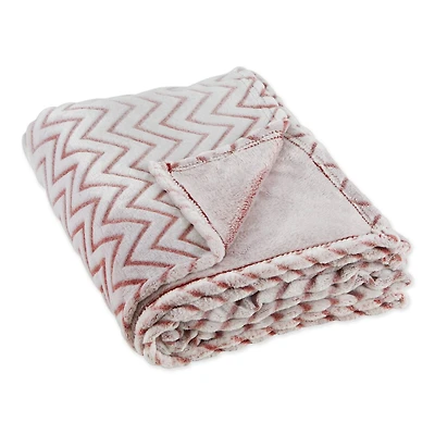 DII® Barn Red Chevron Plush Throw