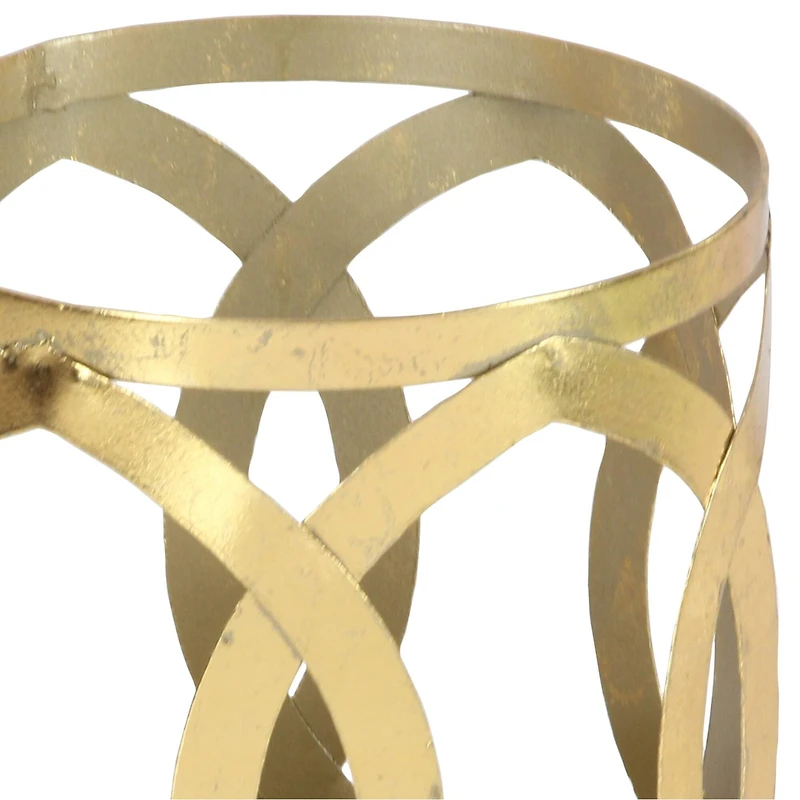 8" Gold Iron Glam Candle Holder