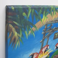 Tiki Birds Outdoor Canvas Art Print - 35"x35"