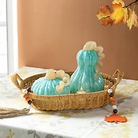 Glitzhome® 8.5" Fall Turquoise Glass Gourd