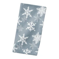 Blue Snowflake Pattern 10" x 10" Cotton Twill Napkin