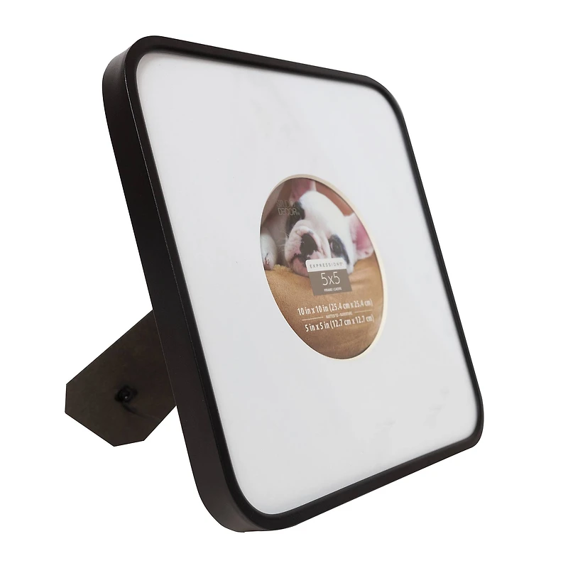 Expressions™ 5" x 5" Black Rounded Frame with Circle Mat by Studio Décor®