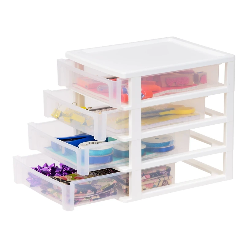 IRIS White 4-Drawer Desktop-Storage Unit