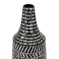 Black Shell Contemporary Vase, 22" x 8" x 8"