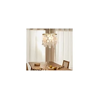 Hello Honey® Marina Round Gold Metal & Natural Capiz Chandelier Style Pendant Ceiling Light
