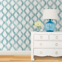 NuWallpaper Teal Floating Trellis Peel & Stick Wallpaper