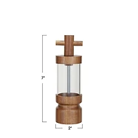 Hello Honey® 7" Natural Acacia Wood & Acrylic Salt & Pepper Mill