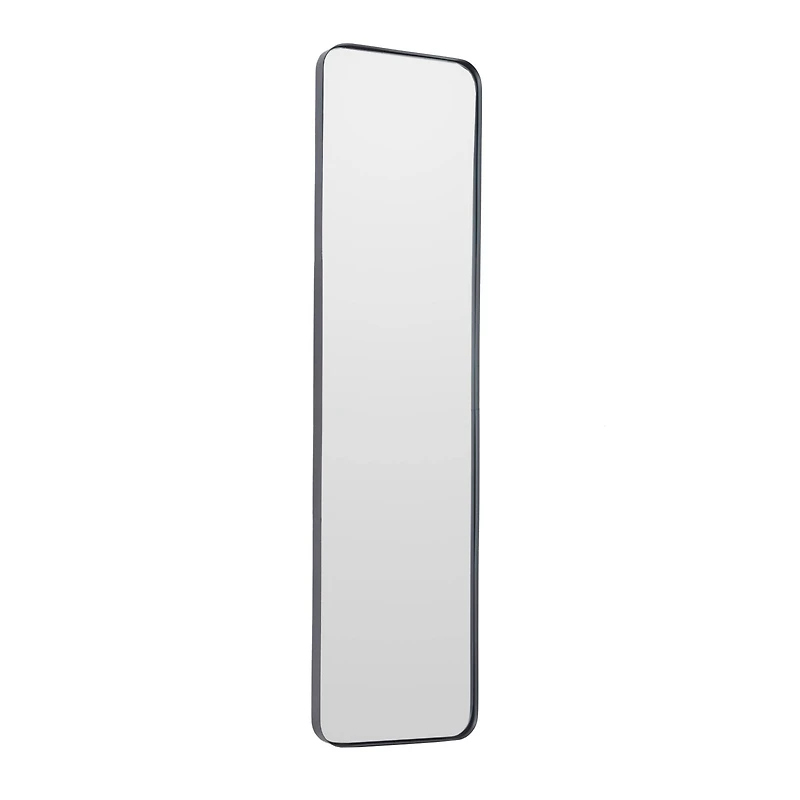 Black Iron Contemporary Wall Mirror, 48" x 12" x 2"