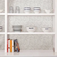 InHome Herringbone Carrara Peel & Stick Backsplash Tiles