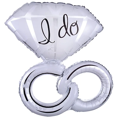 30" Wedding Rings Mylar Balloon