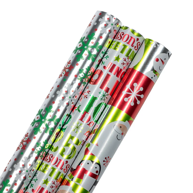 JAM Paper Ornament, Berry & Stripe Gift Wrap Set