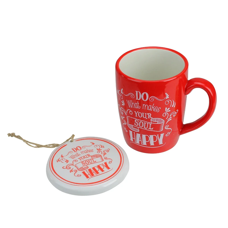 Red & White Soul Happy Mug & Ornament Gift Set