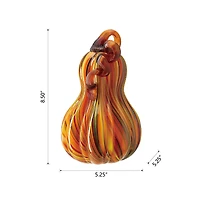 Glitzhome® 8.5" Multi Striped Glass Gourd