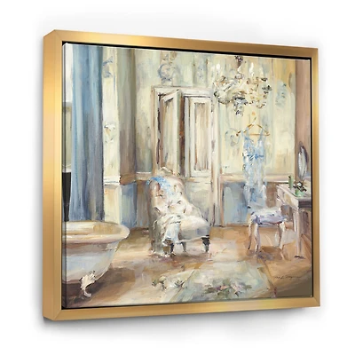 Designart - French Boudoir Bath I - Traditional Bathroom Framed Canvas