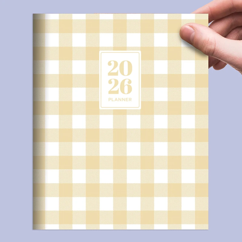 2026 Gingham Wheat Medium Monthly Planner