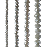 Gray Faceted Glass Rondelle Bead Strings by Bead Landing™
