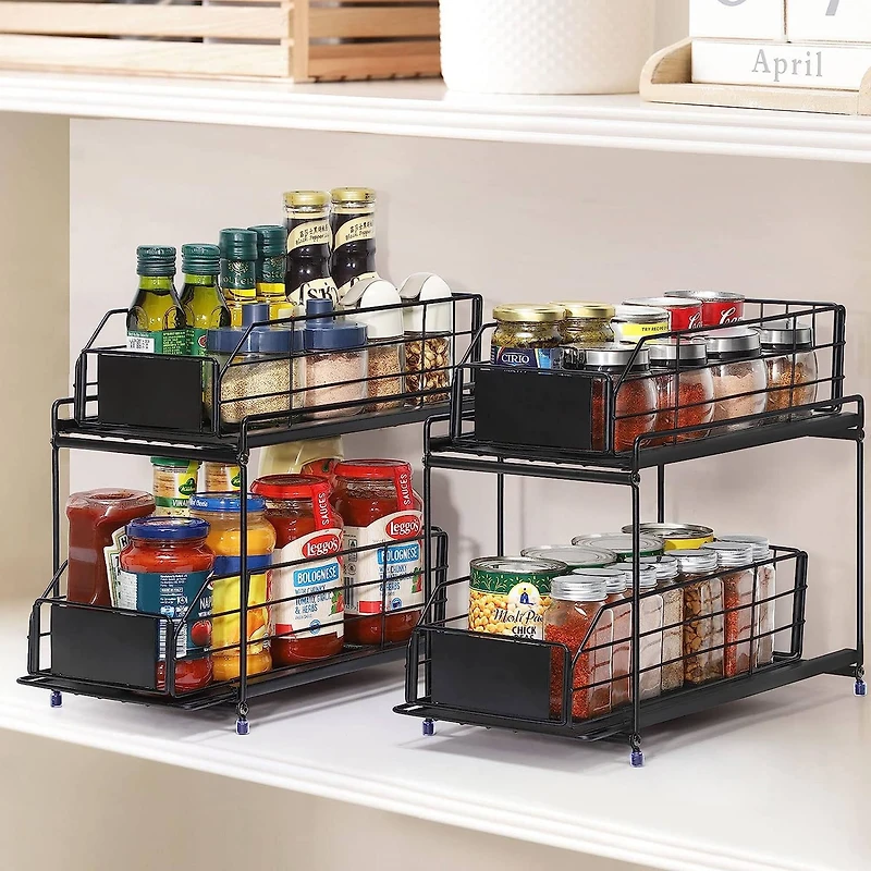 NEX™ 14" 2-Tier Under Sink Rack Organizer with Sliding Drawers