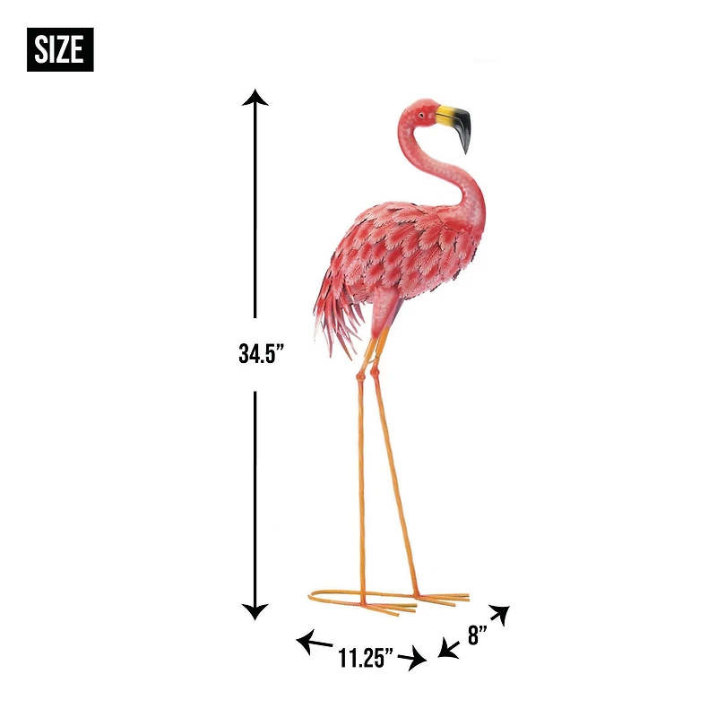34.5" Bright Standing Flamingo