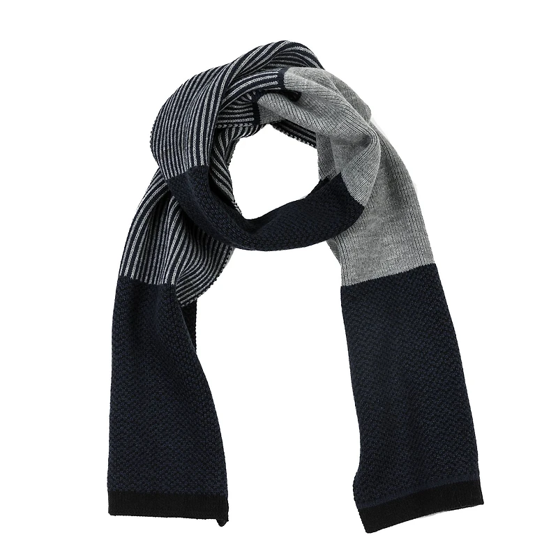 Glitzhome® 70" Men's Black, White & Gray Scarf