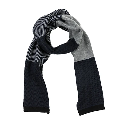 Glitzhome® 70" Men's Black, White & Gray Scarf