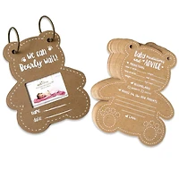 Kate Aspen® Kraft Bear Shape Baby Shower Prediction Advice Card Keepsake Book Set