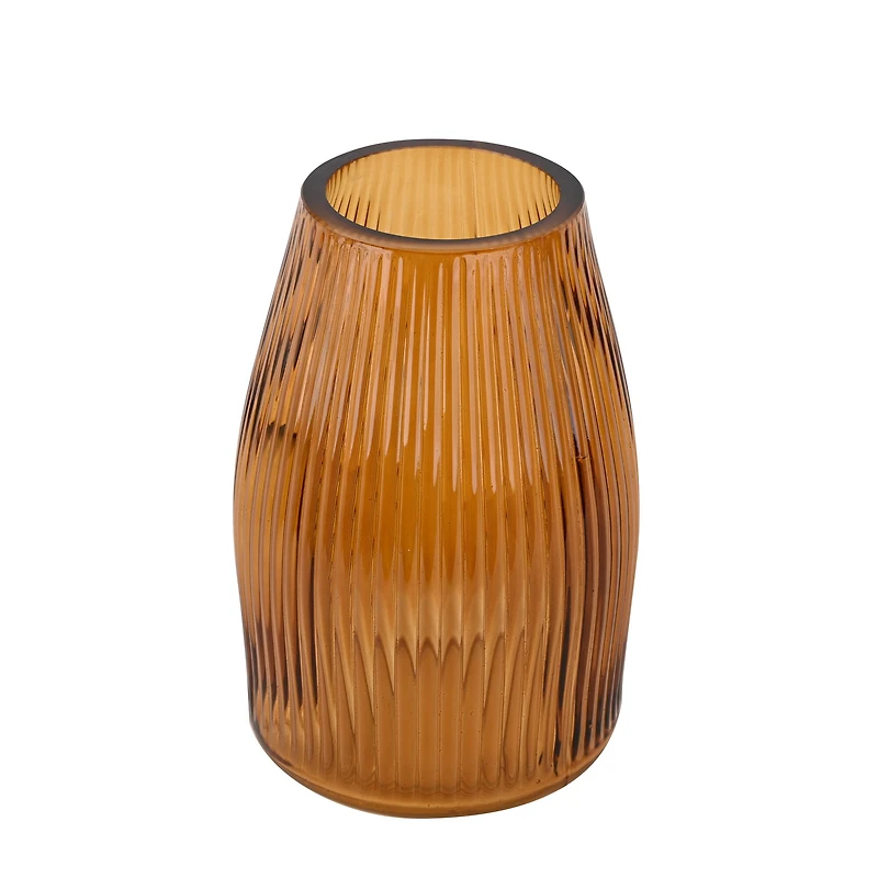7" Ribbed Glass Vase by Ashland