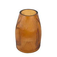 7" Ribbed Glass Vase by Ashland