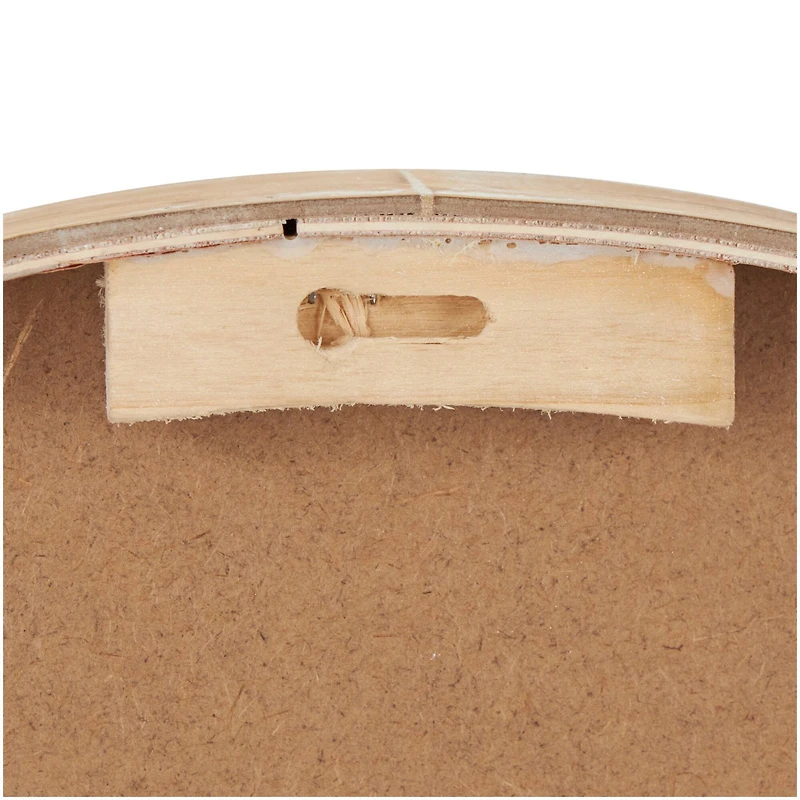 23.5" Floral Wall Clock with Light Brown Wood Frame