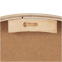 23.5" Floral Wall Clock with Light Brown Wood Frame