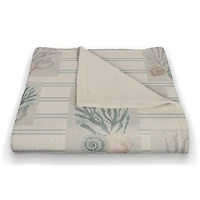 Shell Panels Coral Fleece Blanket