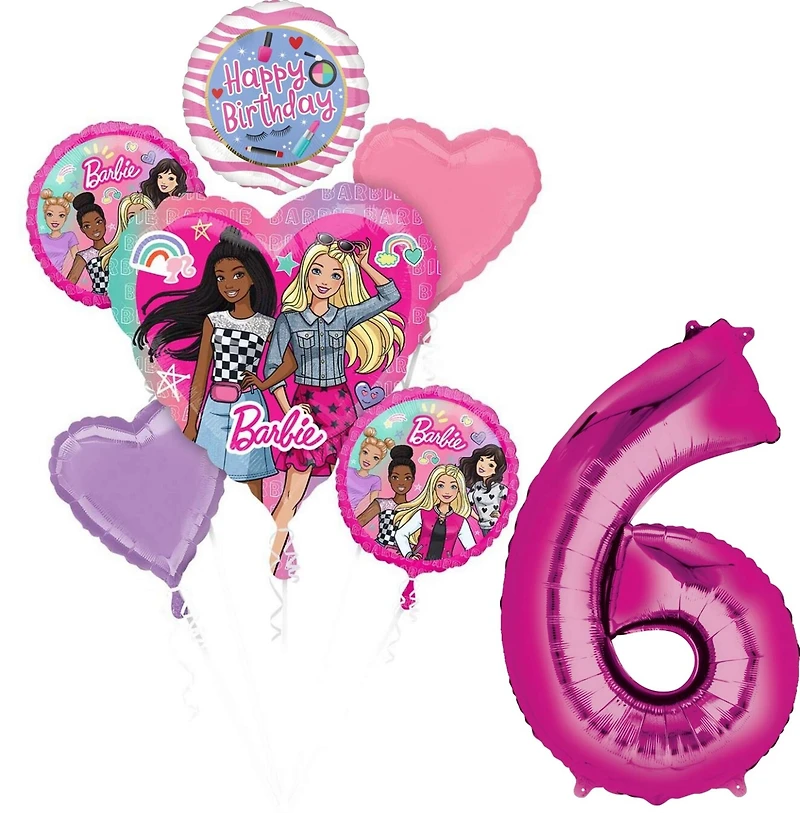 Anagram Barbie™ Birthday Age 7-Piece Foil Balloon Bouquet
