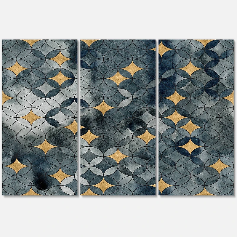 Designart - Geometry Intersecting Circles WIth Golden Stars