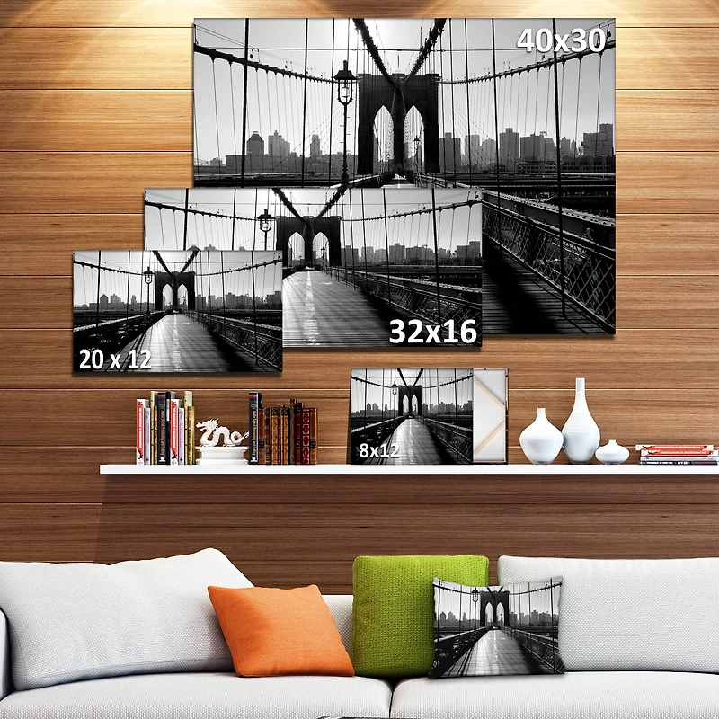 Designart - Dark Brooklyn Bridge