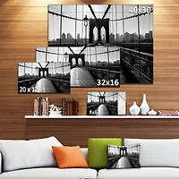 Designart - Dark Brooklyn Bridge