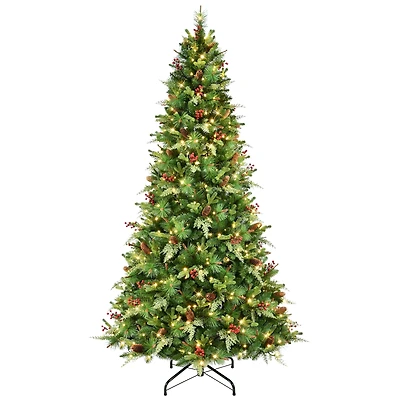 7.5ft. Pre-Lit Albany Spruce Artificial Christmas Tree, Dual-Color LED Lights