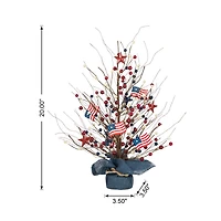 Glitzhome® 20" Patriotic America Berry Table Tree