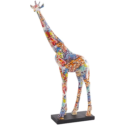 The Novogratz 36.5" Multicolor Graffiti Giraffe Sculpture