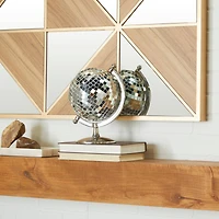 The Novogratz Silver Stainless Steel Glam Globe, 8" x 7" x 10"