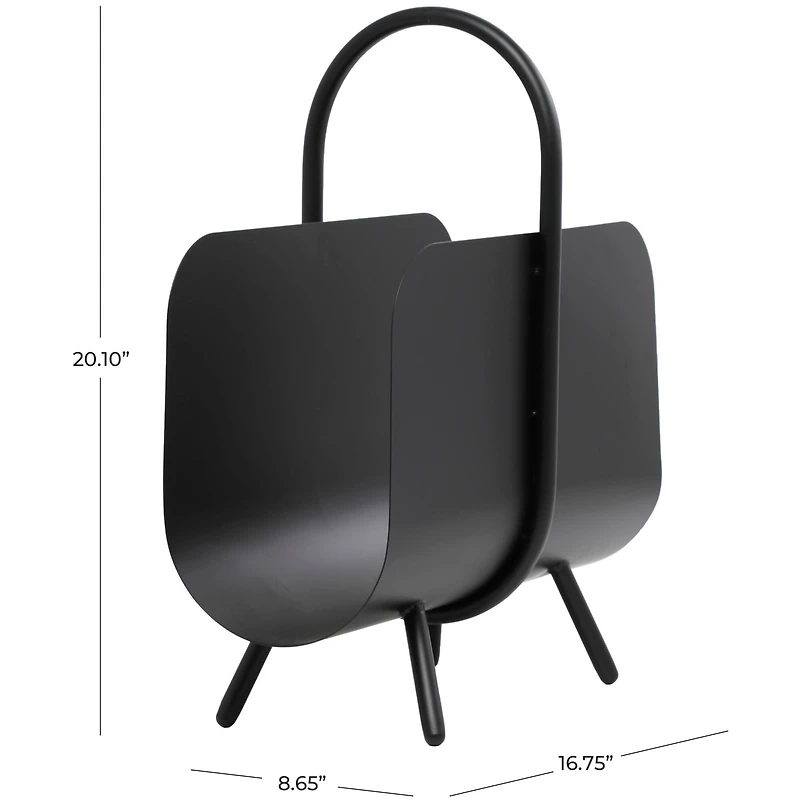 20" The Novogratz Black Metal Curved Magazine Holder