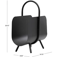 20" The Novogratz Black Metal Curved Magazine Holder