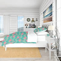 Designart 'Pink Flamingo Birds' Tropical Bedding Set